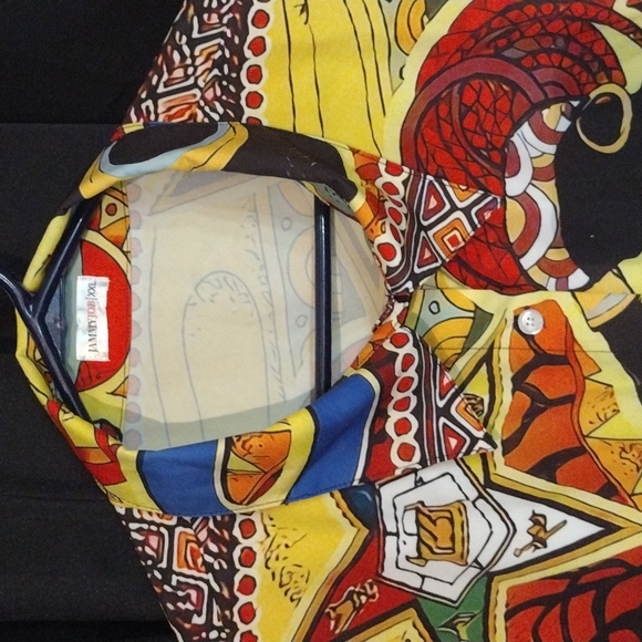 AMAZING VINTAGE JAMMY JOB BLOUSE... SILKY /POLY FEEL SZ 2 XL - Picture 9 of 9